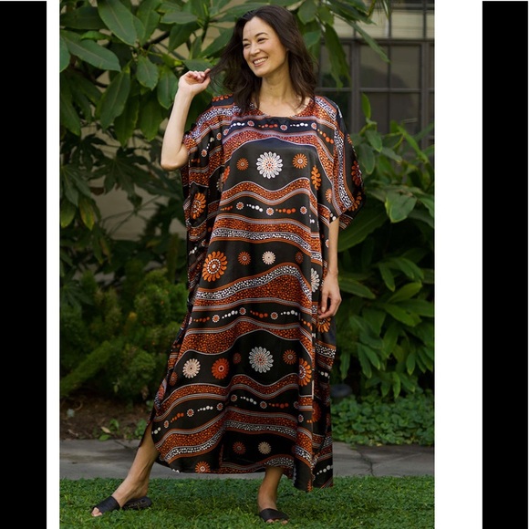 🌻NWT WINLAR EARTH WAVES COVERUP/ CAFTAN - Picture 5 of 10